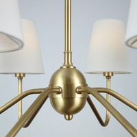 Lustre en laiton pour salon, design simple, plusieurs supports de lampe, luminaire suspendu en cuivre pour salle à manger, chambre à coucher