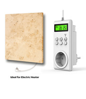 Termostato inalámbrico con pantalla LCD para calentador infrarrojo, dispositivo de calefacción eléctrica, enchufe para UE, EE. UU. y Reino Unido