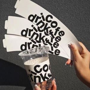 Custom LOGO Printed Reusable 8/12/16oz Hot Paper <b>Cup</b> Holder Plastic <b>Cup</b> Sleeve Paper Coffee <b>Cup</b> Sleeves - Product Image 2