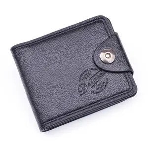 2023 new men short style youth leather wallet simple business Lichee Pattern zero wallet