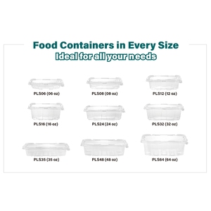Premium 12 OZ PET Tapa con bisagras Caja de concha Materiales reciclados Embalaje seguro para sándwich Ensalada Alimentos Uso industrial - Product Image 1