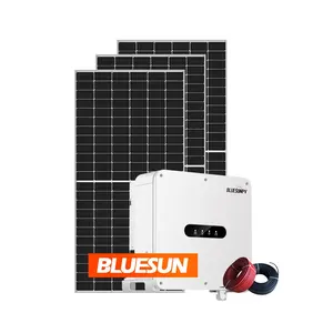 Bluesun sistem tenaga surya, 20kw lengkap On Grid Sistem daya Panel surya Grid Tie untuk industri rumah tangga menggunakan tiga fase sistem energi surya