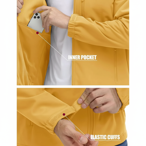 Softshell แจ็คเก็ตขนาดพลัสไซส์สำหรับผู้ชาย, แจ็คเก็ตกันลมใส่ได้ทั้งชายและหญิงแจ็คเก็ตบุผ้านุ่มออกแบบได้ตามต้องการ - Product Image 2