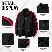 Blouson Bomber Coupe-Vent Homme Automne, Veste Décontractée Sportive d'Extérieur, Design Patchwork, Fermeture Éclair, Effet Délavé pour Moto