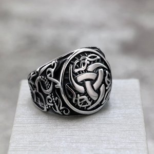Stainless Steel Men's <b>Ring</b> <b>Celtic</b> Knot Design Hip Hop Style Gift Jewelry - Product Image 1