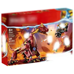 Building block 80083 Heat wave deformation lava dragon puzzle block assembly toys for children's Christmas gifts