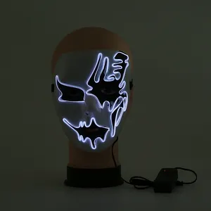 Cadılar bayramı parlayan maske kostüm Cosplay parlayan Masker flaş kan korku Thriller LED maske parti maskesi atmosfer sahne