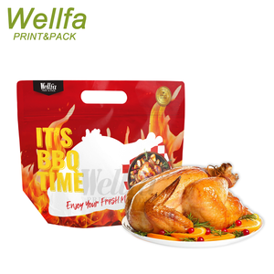 Oem <span class=keywords><strong>Food</strong></span> Grade Aluminiumfolie Rotisserie Kip Verpakking Magnetron Hot Anti-Fog Zakje Met Rits Handvat Geroosterde Kip Zak - Product Image 1