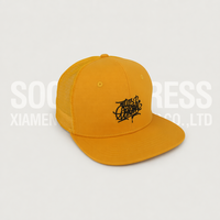 Casquette de camionneur jaune Soochic de haute qualité avec motif lettres, casquette en maille structurée, boucle en plastique, unisexe, pour sports et activités de plein air