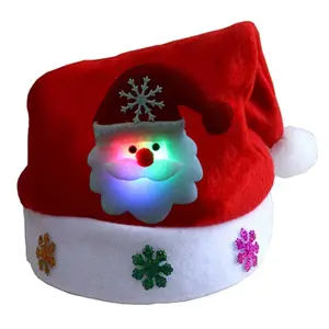 LED Topi Natal Santa Claus Snowman Reindeer Festival Topi Ornamen untuk Navidad Tahun Baru Hadiah Pesta Pemasok