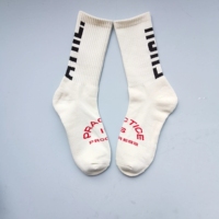 Logo personnalisé Chaussettes amusantes à la mode en coton biologique peigné Chaussettes en éponge de sport unisexes douces et heureuses