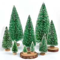 Mini sapin de Noël artificiel en sisal vert avec aiguilles de pin effet neige, ornement de bureau transfrontalier