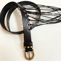 Ceinture longue à pampilles style cowboy western personnalisée en gros pour femme, boucle ardillon vintage en alliage de zinc, largeur 3,3 cm, longueur 102 cm, Langming