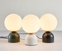 Décoration design nordique, douille E27, abat-jour en verre givré, base en marbre blanc, lampes sous table pour mariage