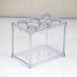 Beautiful Small Goldfish Aquarium <strong>Tank</strong> Small Desktop Fish <strong>Tank</strong> Block Arrangement 6-Hole Transparent Aquarium Accessories <strong>Tank</strong> - Product Image 2