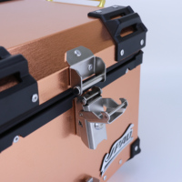 JPAD 45L Boîte à bagages pour moto en alliage d'aluminium haute résistance, motif nid d'abeille, couleur cantaloup, à dégagement rapide, étanche