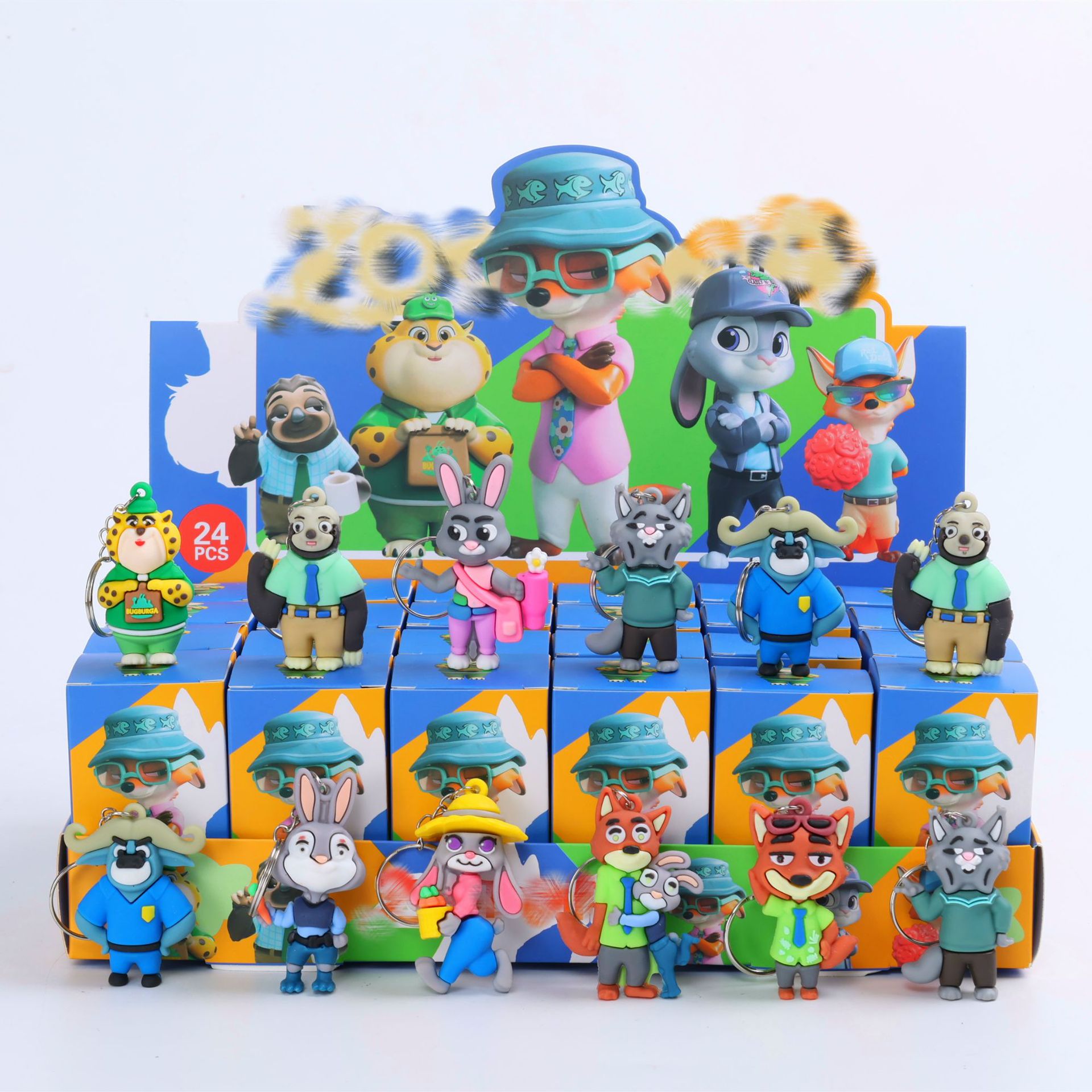 crazy0 animaux 2 + porte-clés-24 pcs