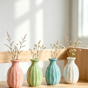 Vaso da Tavolo Minimalista in Porcellana Bianca con Pigmenti <span class=keywords><strong>Colorati</strong></span> per Pittura e Disegno per Bambini, Vaso per Fiori Ecologico Fai-da-Te - Product Image 2