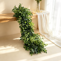 Chemin de table en fleurs de terre cuite pour décoration de mariage d'automne, arrangement floral artificiel pour table de mariage