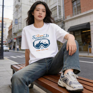 Camiseta Deportiva de Esquí al Aire Libre con Estampado de Club, Unisex, Manga Corta, Transpirable, Tejida, Informal de Verano - Product Image 2