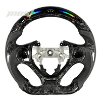 Volant personnalisé en fibre de carbone forgée noire avec LED pour Honda Civic EX-L Type R Si Coupé 9e génération 2012-2015 – Amélioration de l'intérieur de la voiture
