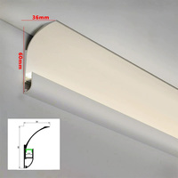 Corniche de plafond en aluminium antirouille, moulure de couronne étanche avec surface anodisée pour salle de bain et cuisine, taille personnalisée, usine OEM