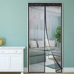 Keeps Bugs Out Hands Free Polyester Mesh Partition Screen Door Curtain Automatic Closing Door Kitchen Screen Magnetic Mesh Door