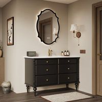 Meuble-lavabo mural avec vasque en céramique, design flottant gain de place pour petite salle de bain