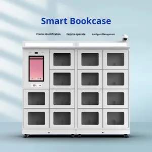 <span class=keywords><strong>Mini</strong></span> biblioteca inteligente escuela autoservicio libro préstamo Gabinete Personal Casa de libros móvil gestión de libros compartidos Panel de madera de Metal - Product Image 6