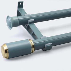 <span class=keywords><strong>Tringle</strong></span> à rideaux moderne à double tête avec support dissimulé silencieux, en aluminium, avec rails métalliques et accessoires pour usage domestique - Product Image 6