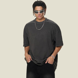 Camiseta de calle Vintage lavada con ácido para hombre de alta calidad, camiseta de gran tamaño Unisex con logotipo estampado Dtg, Camiseta de algodón 100% para hombre - Product Image 3