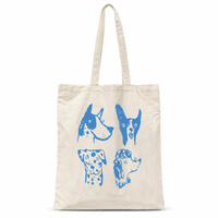 Sac fourre-tout en toile Sherwin Blue à imprimé chien de dessin animé, sac à bandoulière long décontracté pour femme, idéal pour la plage ou comme cadeau