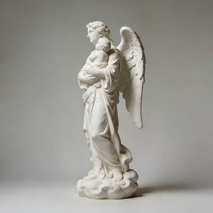 अनुकूलित उच्च गुणवत्ता वाले राल धार्मिक आधुनिक डिजाइन प्राचीन जीवन आकार के हाथ से चित्रित देवदूत प्रतिमा - Product Image 6