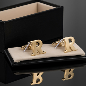 Thời trang cổ điển vật liệu đồng thau màu vàng người đàn ông thư Khuy măng sét cho áo sơ mi - Product Image 4