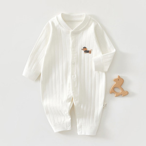 Pelele de manga larga para bebé, de algodón puro, unisex, para primavera y otoño, con parche de perro, ropa para gatear, ropa para estar en casa - Product Image 1