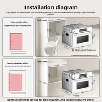 Four à micro-ondes domestique R8B 43L avec boîtier en céramique, commande tactile, cuisson à micro-vapeur intégrée et fonction vapeur intégrée