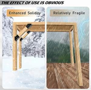 Cadre de support de pavillon en plein air avec angle renforcé de 45 degrés <span class=keywords><strong>et</strong></span> trous pour les connexions en <span class=keywords><strong>bois</strong></span> <span class=keywords><strong>et</strong></span> en <span class=keywords><strong>rotin</strong></span> - Product Image 6