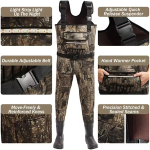 Waders de chasse Camo pour femmes et hommes Nouveau style Wader de pêche avec lumière LED Camo Chest <span class=keywords><strong>Bottes</strong></span> en néoprène - Product Image 2
