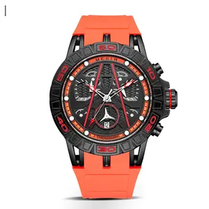 Megir 8110 Silicone Màu Cam Khuyến Mại Chronograph Đa Chức Năng Đồng Hồ Đeo Tay Phổ Biến Sáng Người Đàn Ông Của Đồng Hồ