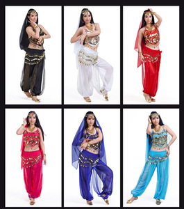 Trajes de danza del vientre egipcio indio azul pantalón largo <span class=keywords><strong>ropa</strong></span> de Bollywood <span class=keywords><strong>ropa</strong></span> de actuación vestido de danza árabe - Product Image 2