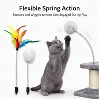 Pièces détachées pour jouet vibrant à ressort pour chat, accessoires boule moelleuse et plumes pour arbre à chat