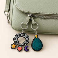 Sac à dos souple et écologique personnalisé pour filles, porte-clés en PVC, porte-clés en caoutchouc coloré à motif de dessin animé pour accessoires pour enfants