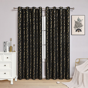 Xinlan vàng lá với thiết kế lấp lánh, cách nhiệt cửa sổ màn cửa phòng tối Tiếng Ồn Giảm rèm cửa - Product Image 3