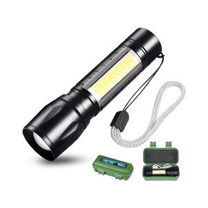 Lampe torche LED tactique portable rechargeable en gros, mini lampe de camping en aluminium USB, 3 modes, télescopique, IP44 - Product Image 1