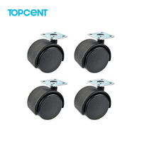 TOPCENT Vente Chaude Roulettes de Meuble Légères 2/3/4 Pouces Roues en PU pour Chaise de Bureau OEM