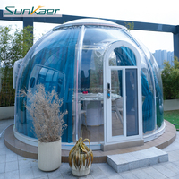 Dôme à bulles gonflable populaire au design moderne en polycarbonate, tente dôme circulaire extérieure à quatre saisons