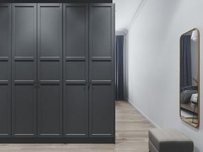 Armoire à portes shaker grises populaires 2024, meubles de chambre à coucher pour la maison, étagères à vêtements, placards - Product Image 5