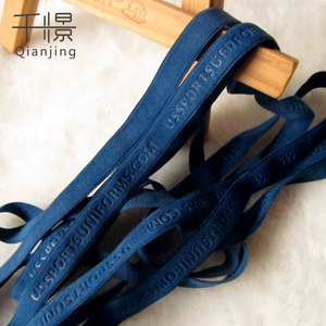 Nastro Elastico Intrecciato in Camoscio Blu Navy WP14 da 1 cm Fornito dal Produttore, con Logo Personalizzato e Lettere in Rilievo, per Uso in Abbigliamento - Product Image 4