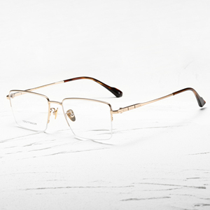 Titanium Rectangle Anti-blue Light <b>Eyeglasses</b> Full Rim Unisex Lightweight Vision Correction <b>Frames</b> Solid Color Adult Daily Wear - Product Image 3