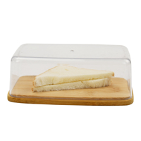 Mini boîte à pain en céramique Antique personnalisable en bois de bambou naturel avec Base de planche à découper en bambou avec couvercle pour comptoir de cuisine
